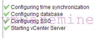 vCenter server appliance configuration status
