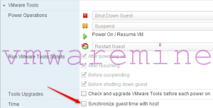 vCAC identity appliance - vmware tools time sync check