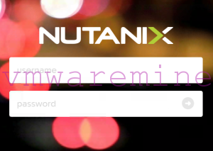 Nutanix Prism Central log on screen