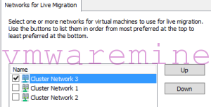Choose dedicated network for LiveMigration traffic 