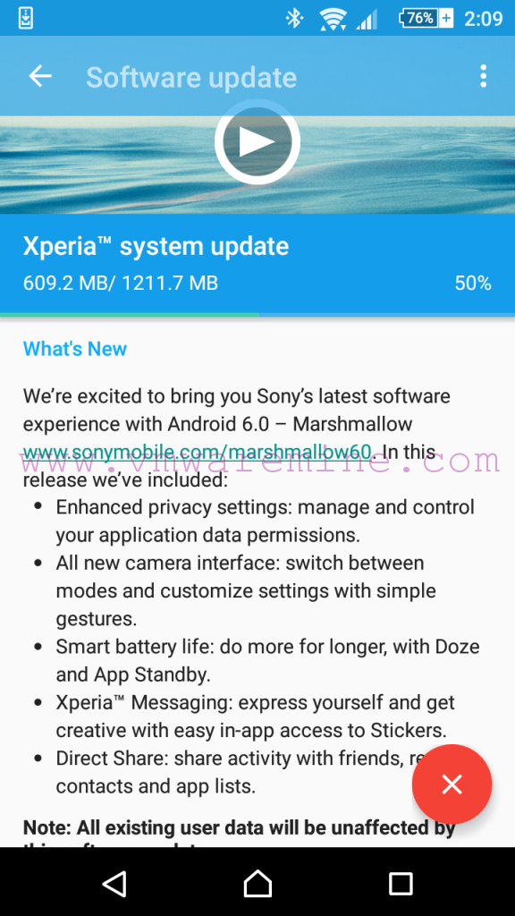 Android Marshmallow on Sony Xperia Z5c