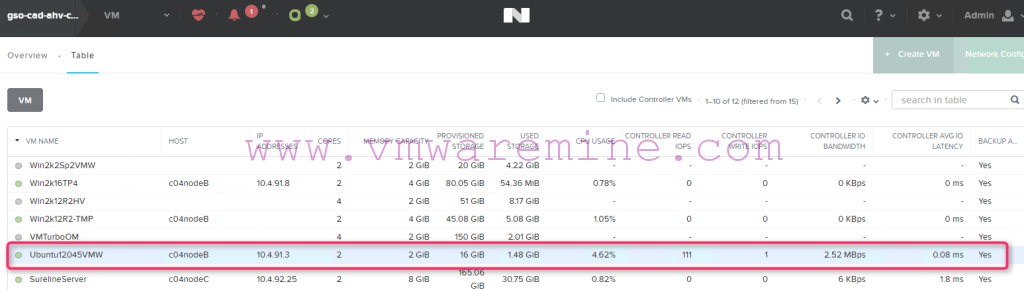 Ubuntu VM in Acropolis inventory