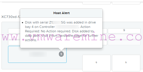 New disk information in Prism