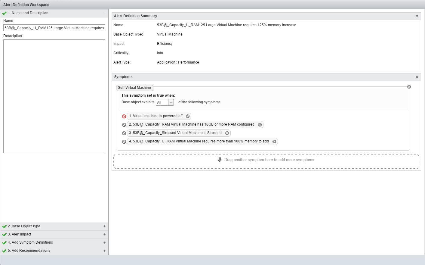 Scale-up RAM custom vROps Alert.