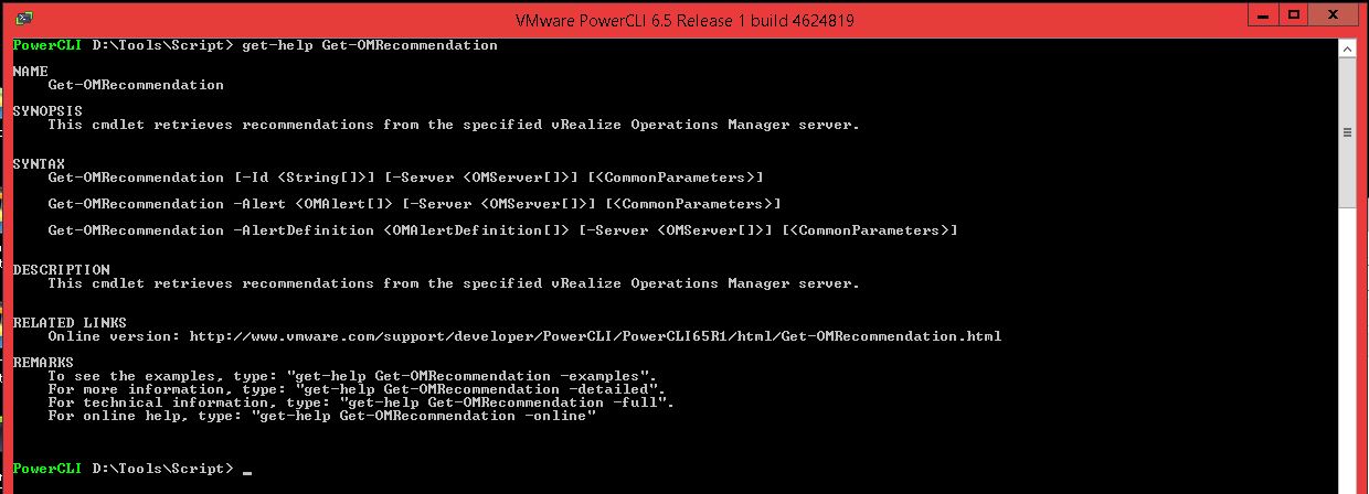 Get-Help Get-OMRecommendation 